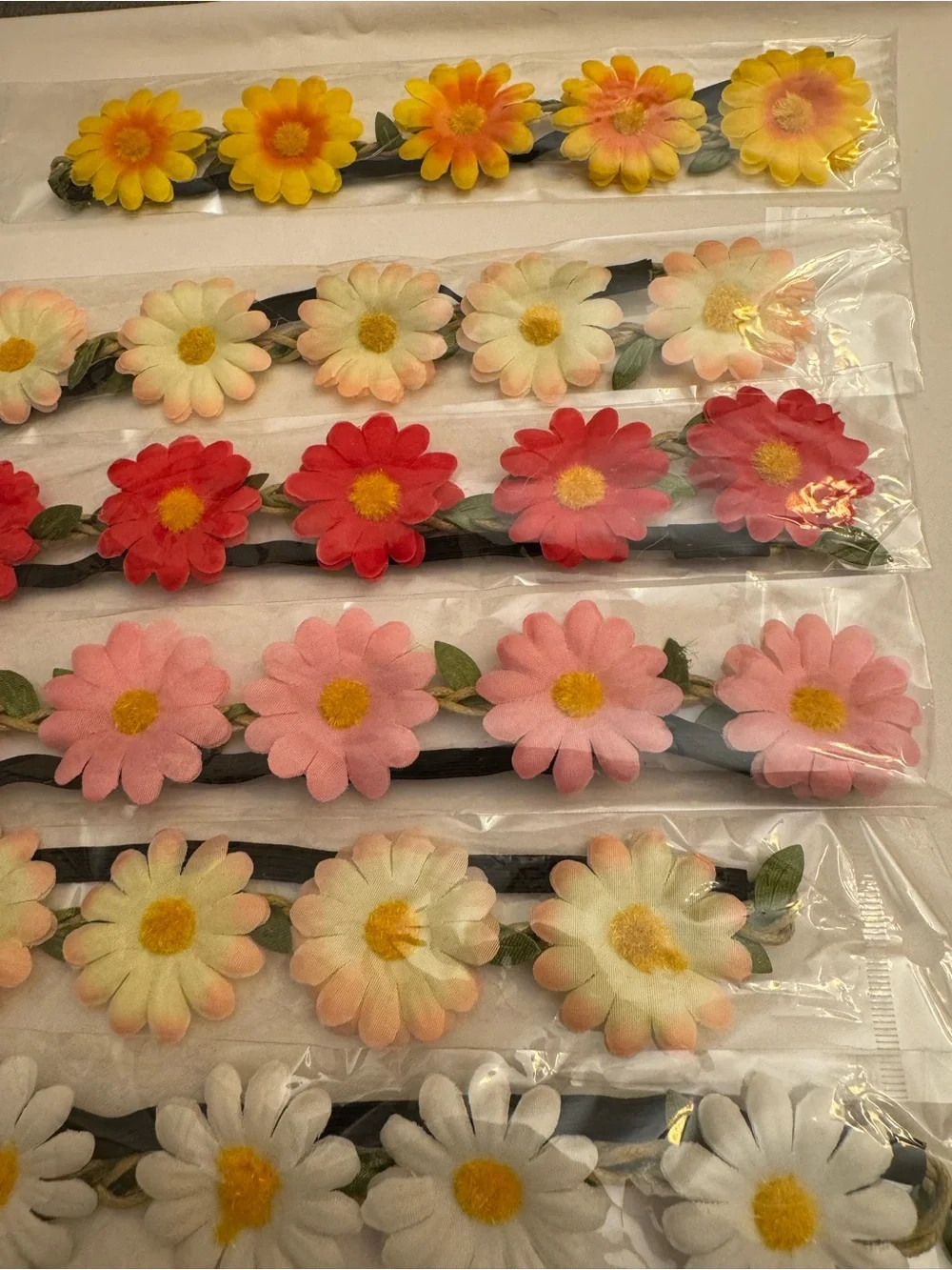 Kids Floral Elastic Headbands - Multi Color Daisy Styles